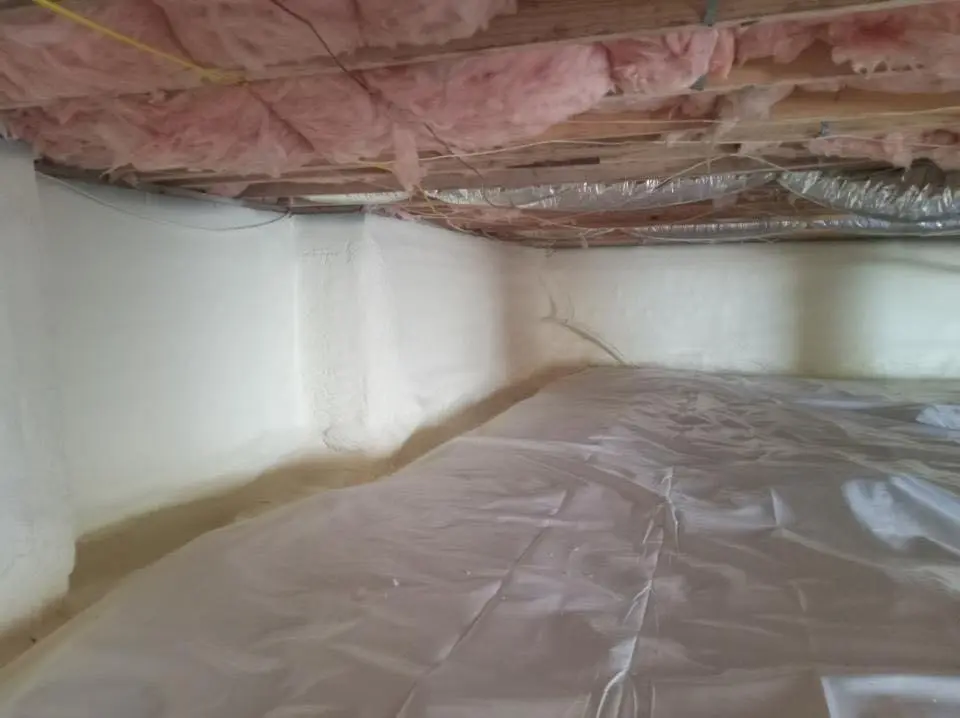 Crawl space encapsulation with closed-cell spray foam for Roof Waterproofing in Tiburon